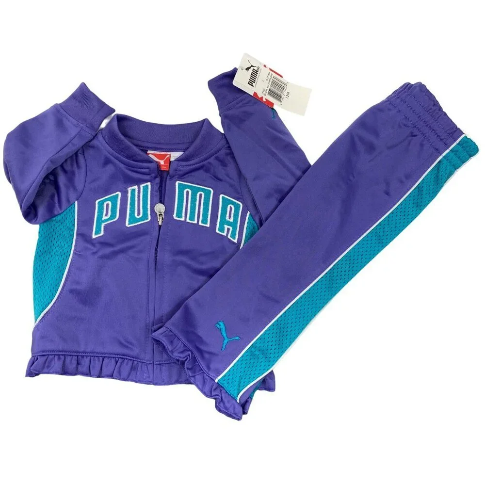 PUMA BABY GIRLS 2 PIECE JERSEY SET LONG SLEEVES & PANTS 12 MOS NWT - Picture 5 of 7